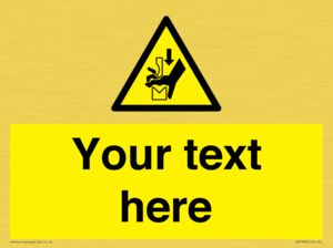 Custom warning hand crushing between press brake tool